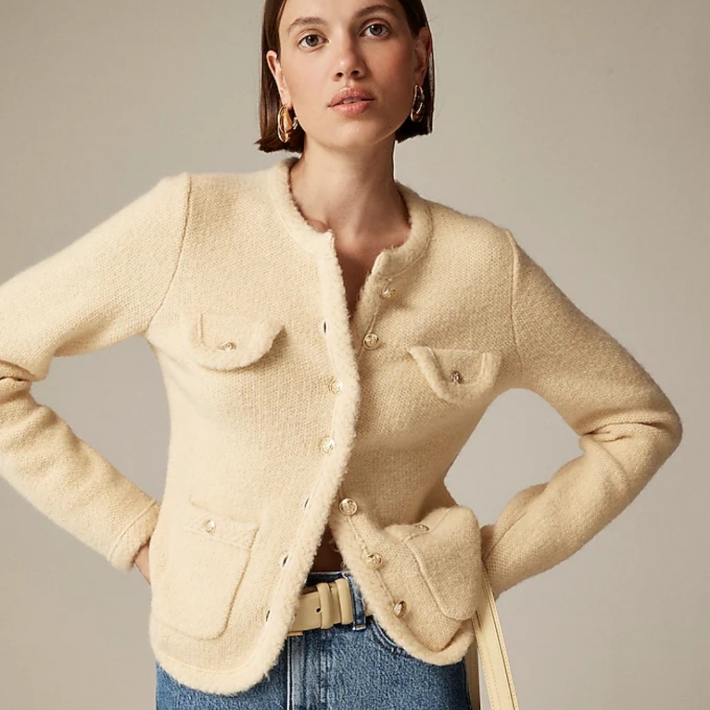 J Crew Textured sweater lady jacket CB931 SZ S NWT